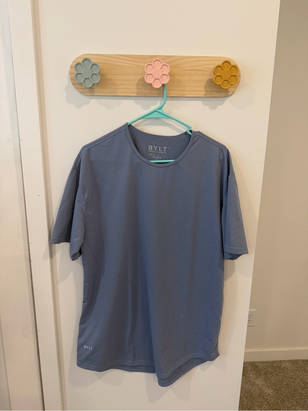 BYLT Basics drop cute  Short Sleeve Crew Tee in Slate Blue